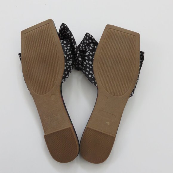 (#A) BETSEY JOHNSON Floral  SLIDES SANDALS OVERSIZE BOW FLATS - Picture 5 of 5